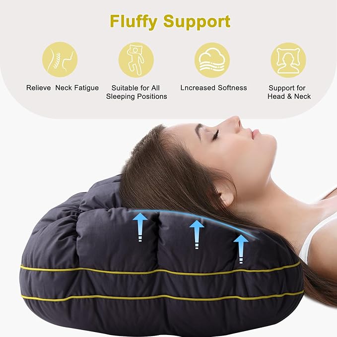 YOUR MOON Fluffy Support Bed Pillow Queen Size, Super Soft Premium - Image 9