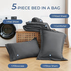 Sasttie Twin Comforter Set, 5 Pieces Bed in a Bag Twin, Complete Bedding Set - Image 6
