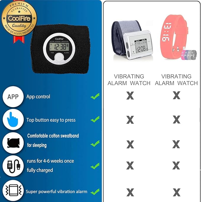 CoolFire Vibrating Alarm Clock Wristband, Silent Wake-Up Watch - Image 6