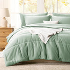 CozyLux King Size Comforter Set Sage Green - Image 8