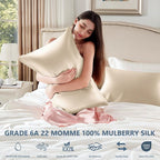 Silk Pillow Cases 2 Pack Standard Size Mulberry Silk Pillowcase Set of 2 - Image 6