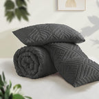 Andency Dark Grey Comforter Set King Size, 3 Pieces Gray Boho Bedding Set & - Image 3