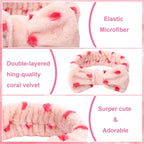 Tigeen 52 Pieces Spa Headband for Washing Face Bulk Soft Coral Fleece Skincare - Image 4
