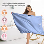 Microfiber Hair Towel Wrap for Women, Quick-Dry Turban, Ultra Absorbent & - Image 2