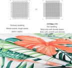 FADFAY Tropical Red Hibiscus Palm Leaves Duvet Cover Set Super Soft Summer - Image 4
