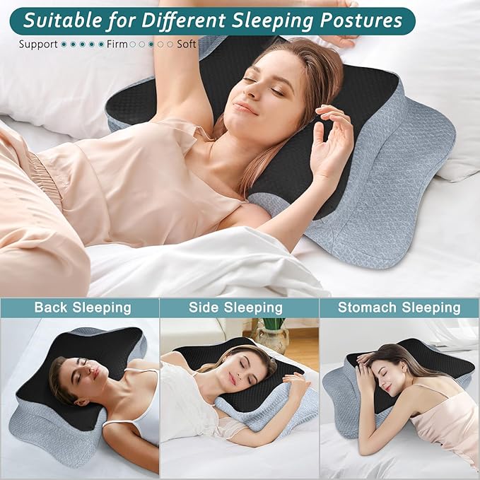 CHxxy Cervical Neck Pillow for Pain Relief Sleeping, Memory Foam Pillows - Image 3