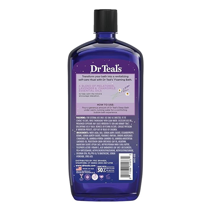 Dr Teal's Foaming Bath with Pure Epsom Salt, Vitamin C & Sleep Blend, 34 fl oz - Image 8