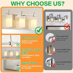 SOLFART Brushed Nickel Bathroom Light Fixtures, 3-Light Modern Vanity Light - Image 5