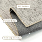 Beige 2x3 Area Rug Washable Vintage Small Carpet - Image 4