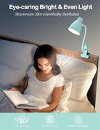 BOHON Desk Lamp with Clamp, 10W 38 LED Clip on Light, 5 Color 10 Brightness - Image 7