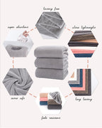 Lumimi Towels 3 Piece Very Soft Microfiber Bath Towel Set Super Absorbent Light - Image 4