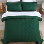 Yiran Twin Quilt Set, Emerald Green Lightweight Soft Bedspreads Bedding Set - Image 7