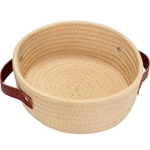 ABenkle Small Storage Basket, Mini Cotton Rope Storage Bin, Cute Tiny Shelf by ABenkle