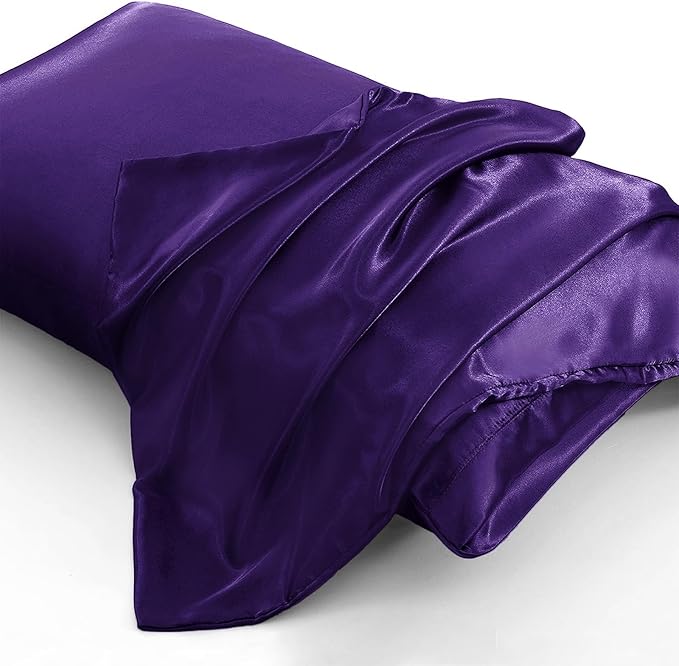 Aormenzy Satin Body Pillow Cover Set of 2, 20x54 Inches Purple Body Pillow Case - Image 3
