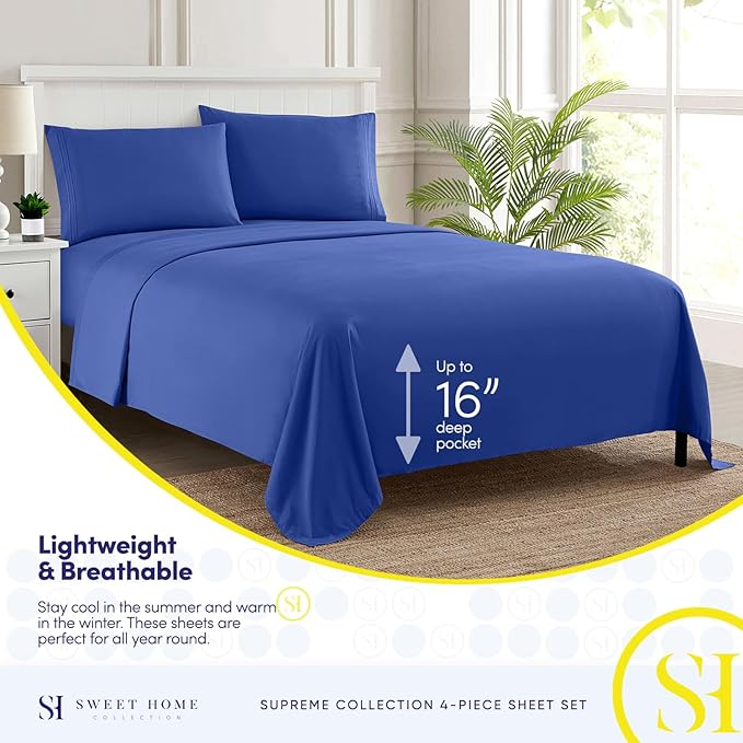 Twin Sheets - Breathable Luxury Sheets - 1800 Supreme Collection Extra Soft - Image 3