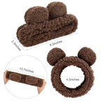 Huachi Bear Ears Headbands for Women Face Washing Spa Makeup Hair Bands Korean - Image 2