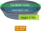 LWALRS Plant Saucer 14 Inch 4 Pack 6 8 10 12 14 16 18 20 25, Plastic Plant Trays - Image 2