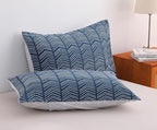 SLEEPBELLA Navy and White Duvet Cover Set, 100% Cotton Bedding, Chevron - Image 4