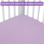 GUNTAIL Crib Sheets for Boys Girls, 100% Cotton Fitted Crib Sheet 2 Pack for - Image 6