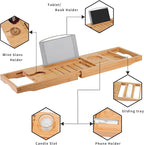 Utoplike Bamboo Bathtub Caddy Tray Bath Tray - Image 5