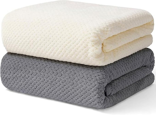 2 Pack Bath Towel Set, Waffle Bath Towel Set, Microfiber Super Soft Highly by Wuwahold
