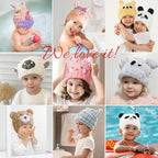 Microfiber Hair Towel Wrap for Kids, Snow Bear Dry Hair Cap Suck Water - Image 6