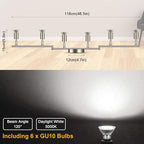 Ascher 6-Light LED Track Lighting Kit, Flexibly Rotatable Light Heads, 6 Way - Image 3