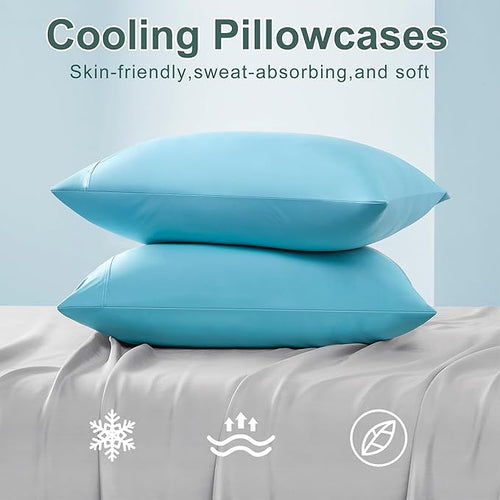 Accuratex Cooling Pillow Cases Standard Size Set of 2, Envelope Soft Breathable - Image 2