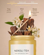 M&SENSE Neroli Tea Scented Candle, 19.4oz 110 Hours Long Lasting Burn 2 Wick - Image 2