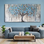 Blue Tree Canvas Wall Art - Image 4