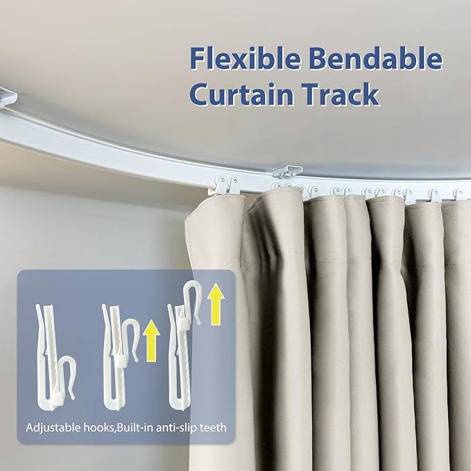 Room Divider Ceiling Mounted Curtains Track Sets Extra Wide Blackout Curtain - Image 5