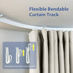 Room Divider Ceiling Mounted Curtains Track Sets Extra Wide Blackout Curtain - Image 5