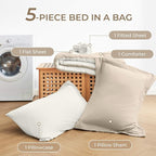 Sasttie Twin XL Comforter Set, 5 Pieces Reversible Twin XL Bed in a Bag - Image 6