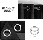 Joydeco Black Velvet Curtains 72 Inches Long, Luxury Grommet Blackout Curtain 2 - Image 3