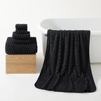 REDKISS Black Microfiber Towels Set of 6-35x70 Inches Oversized Bath Sheets - Image 2