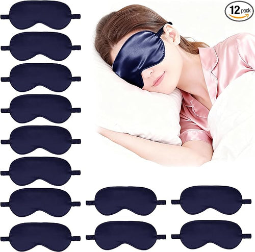 12PACK Silky Sleep Masks Satin Eye Mask Silk Eyes Cover by WJingYiJia