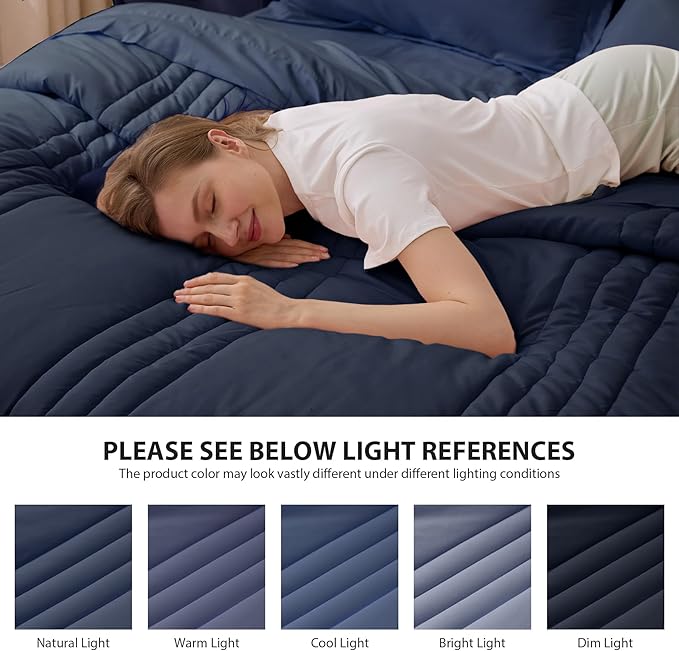 Queen Comforter Set Navy - Image 7