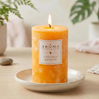 Aroma Naturals Lavender & Tangerine Essential Oil Scented Pillar Candle - Image 4