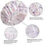 Shower Caps for Women, Double Layers Shower Cap Reusable Waterproof, Bathing - Image 6