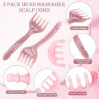 ProSuites 3 Pack Head Massager Scalp Comb Resin Scalp Stress Relax Tool - Image 6