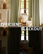 jinchan Chenille Blackout Curtains 96 Inches Long 2 Panels Sage Green Thermal - Image 3