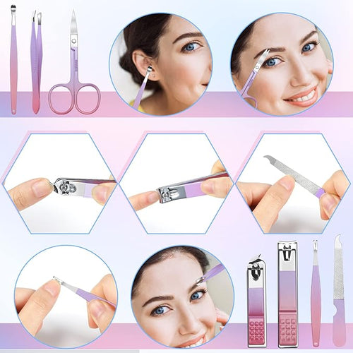 Aceoce Manicure Set Women Nail Clippers Professional Manicure Pedicure Kit - Image 2