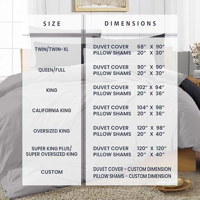 Kotton Culture 120"x98" 3 Pc Oversized King Duvet Cover Set 100% Egyptian Cotton - Image 4