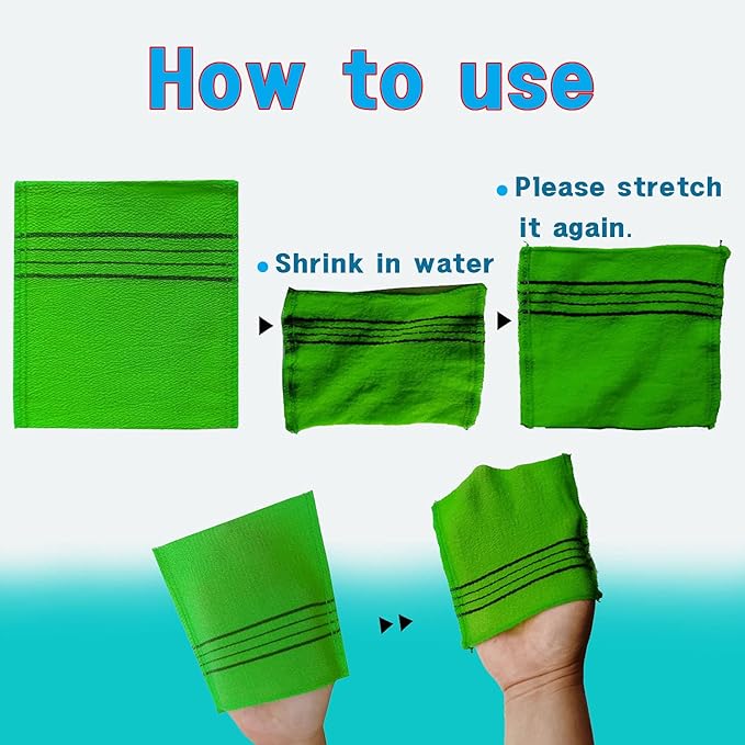Korean Asian Exfoliating Bath Washcloth Mitt - Image 4