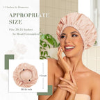 Reusable Shower Cap for Women, Large Waterproof Shower Bonnet - Image 3