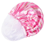 4 PCS Shower Cap for Women, Elastic and Reusable Bath Caps, Double Layers - Image 8