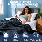 Electric Heated Blanket, Soft Flannel Fabric Heating Blanket Features 5-Level - Image 8