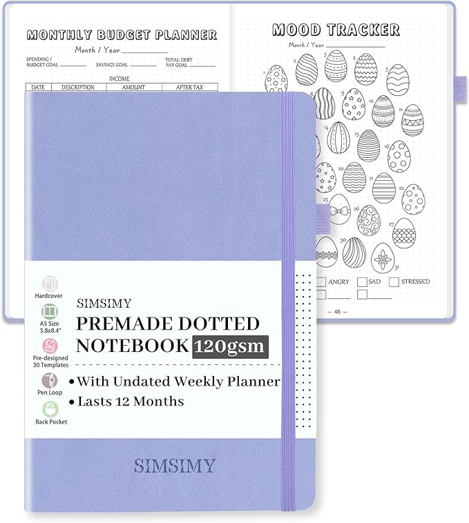 Premade Dotted Journal Notebook by SIMSIMY