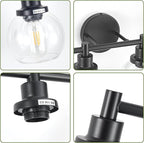 4-Light Bathroom Light Fixture Black Vanity Lights Over Mirror Modern Wall - Image 4