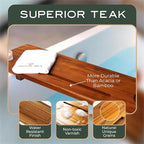 Teak Bathtub Tray for Tub 35” | Bath Tub Tray Wood for Large & Freestanding Tubs - Image 5